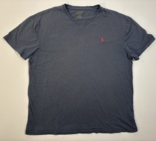 Polo Ralph Lauren Classic Fit T-Shirt Men  s Medium Blue V-Neck Tee Shirt Sleeve