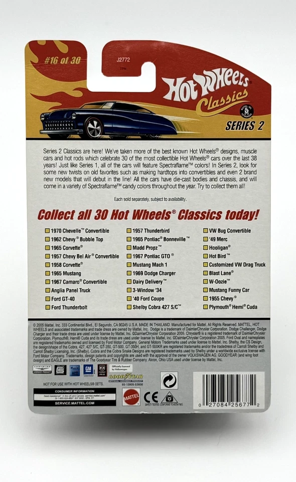 Hot Wheels - Classics Series 2 #16 - Purple 1969 Dodge Charger - Image 2 of 2