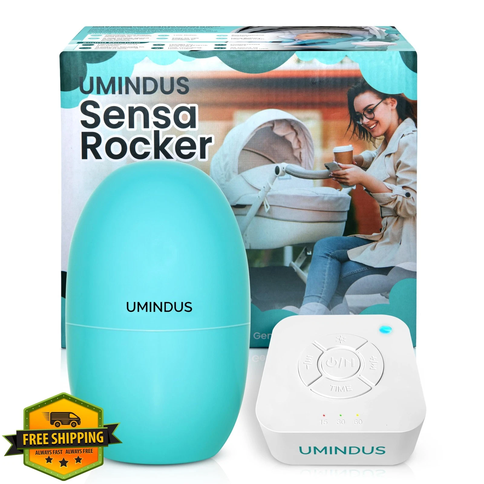 SensaRocker 2-in-1 Stroller Rocker Sound Machine Rechargeable Portable