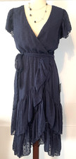 Lulus nwt womens midi navy dress with waist tie feminie small