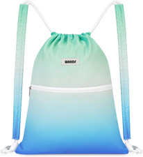 Drawstring Backpack Sports Gym Bag with Shoulder Pads Water Resistant String Bag