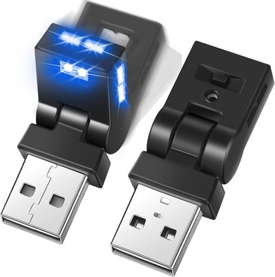 2x Adjustable 8 Color/Brightness Smart USB LED Interior Lighting For most cars