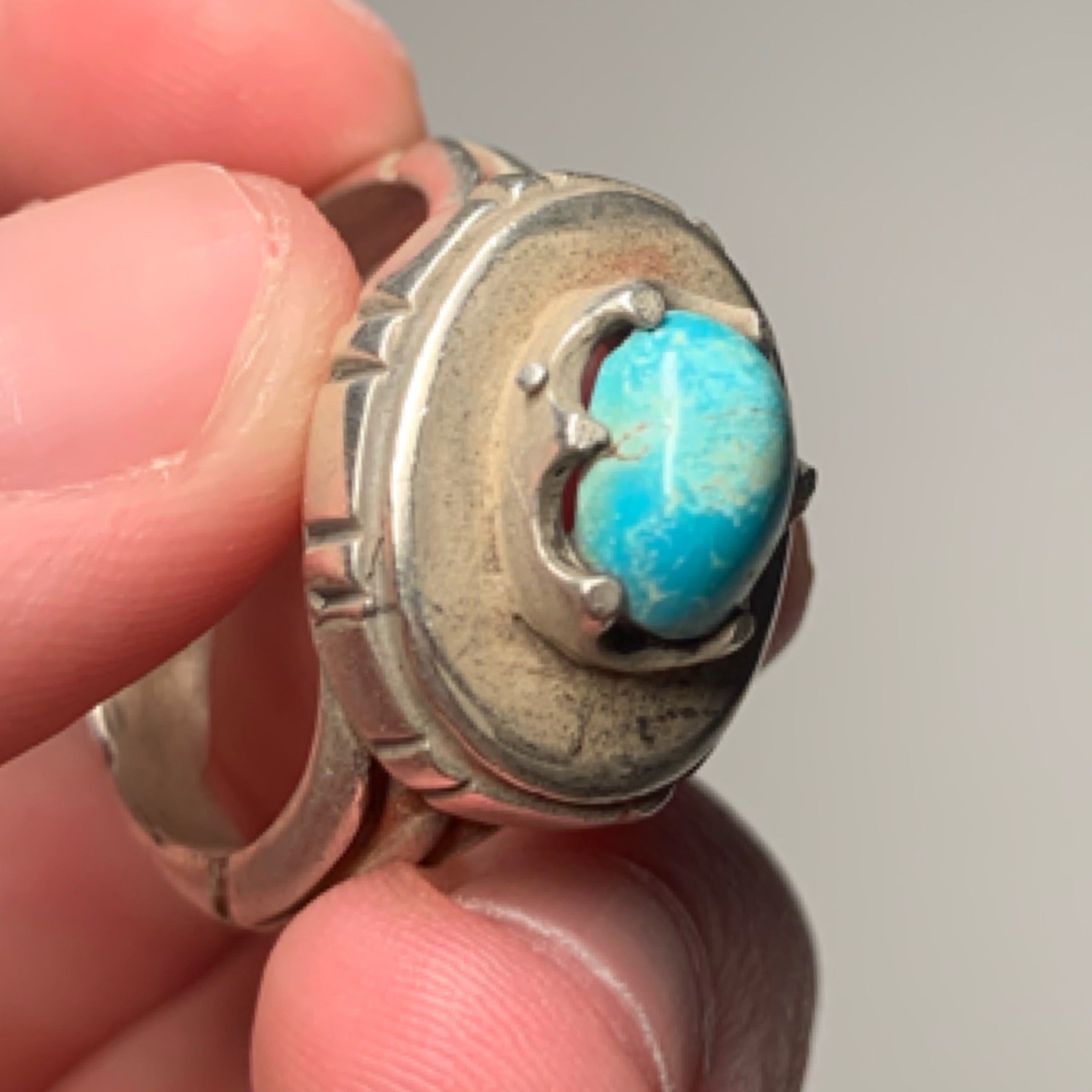 Exquisite Vintage Solid Silver Ring Stunning Turq… - image 4