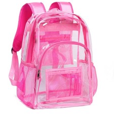 Clear Backpack Heavy Duty PVC Transparent Backpack with Reinforced Strap for ...