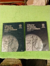 Set of 2 - Whitman Liberty Walking Half Dollars Coin Folders #1-2 1916-1947 Book