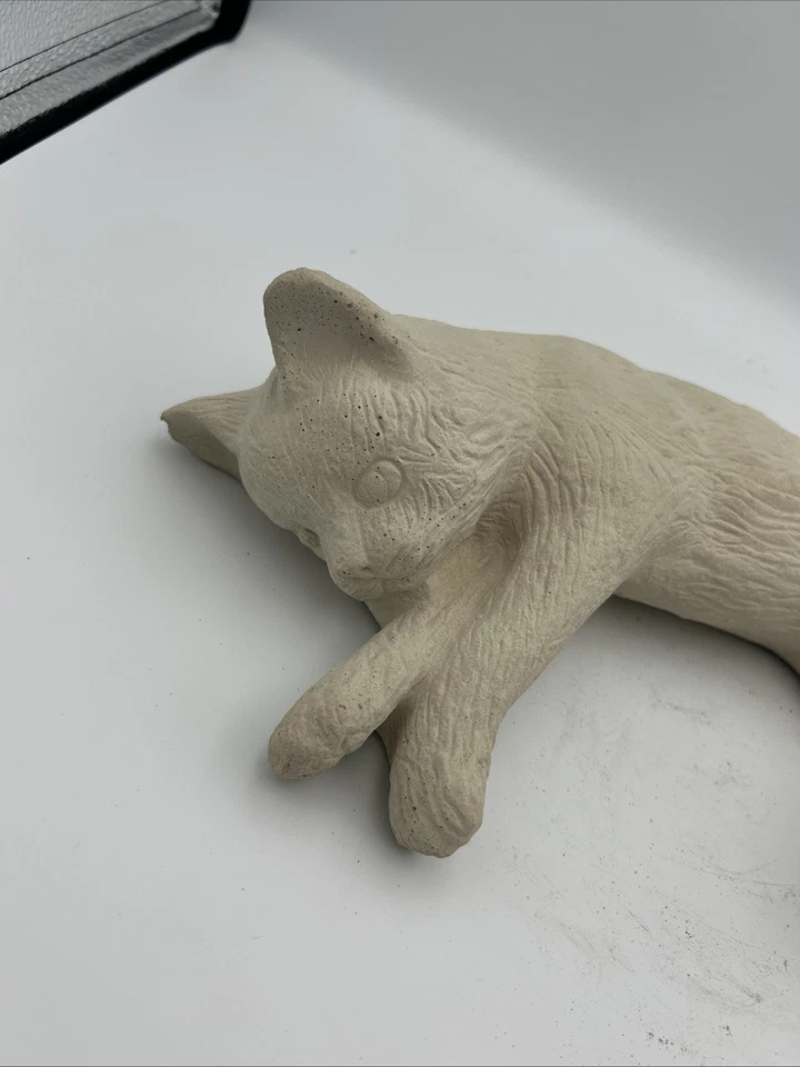 Piedra fundida gato tan realista 12 pulgadas Foto 2 de 4