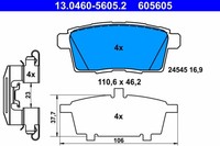 ATE Bremsbelagsatz Scheibenbremse 13.0460-5605.2 FüR Mazda CX ER TB MZR AWD Disi