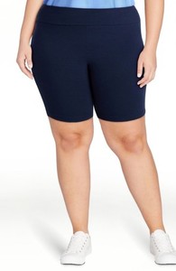 Terra And Sky Womens Plus High Rise Navy Bike Shorts 2X NWT