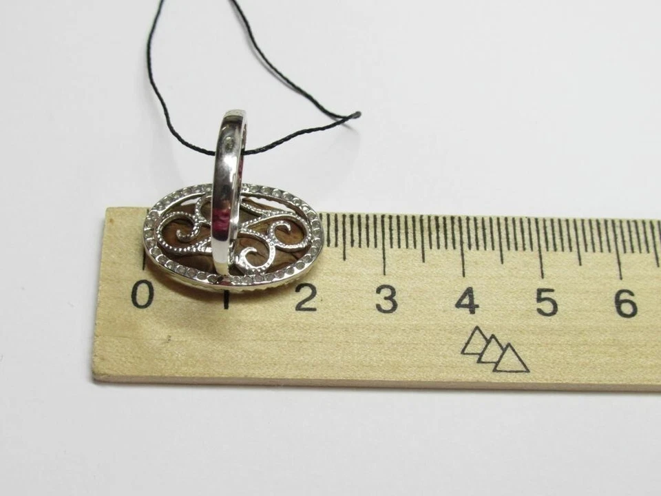 Anello Vintage Unico Bellissimo Argento Sterling 925 Pelle Gioielli Donna S 6.5U - Immagine 4 di 4