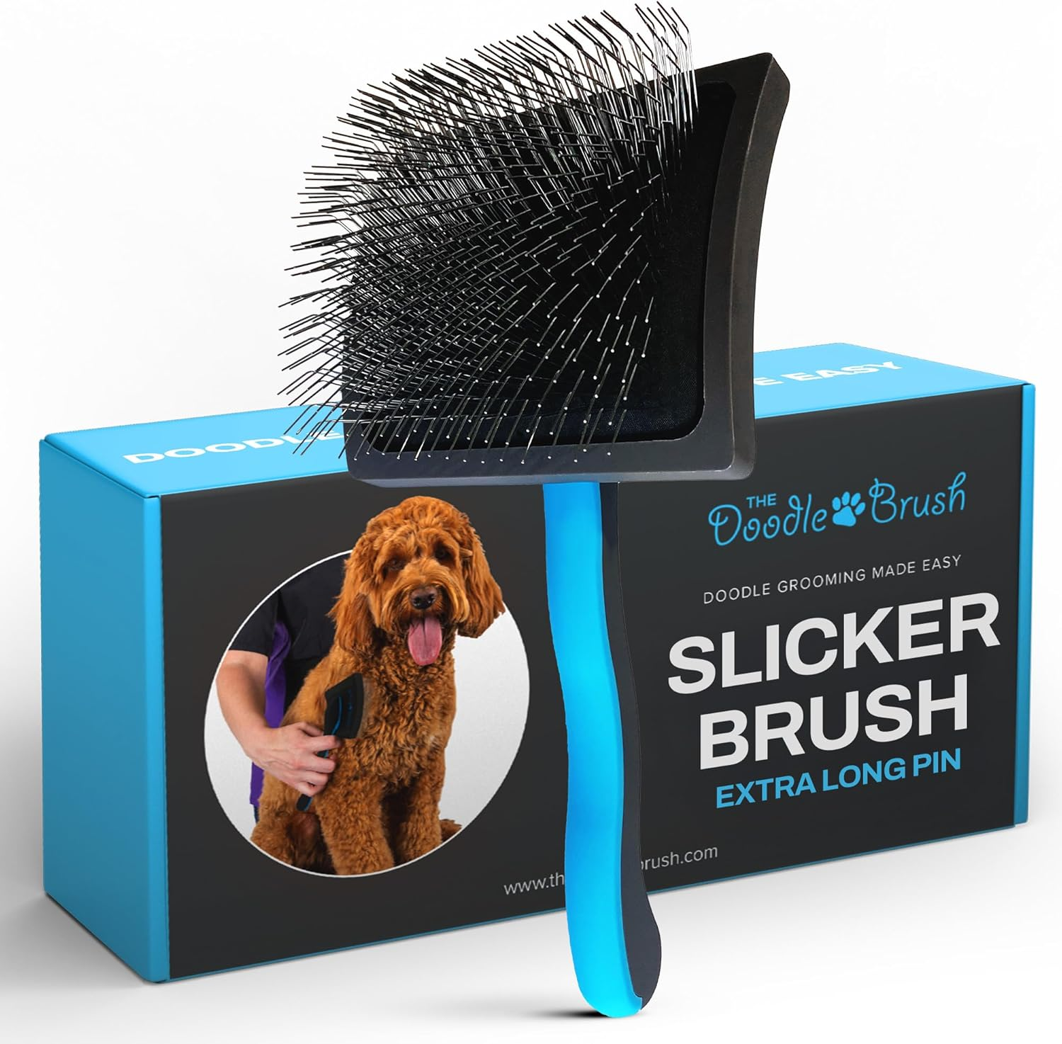 Slicker Dog Brushes for Grooming Detangler, Poodle Pin Dematting Dog Grooming Br