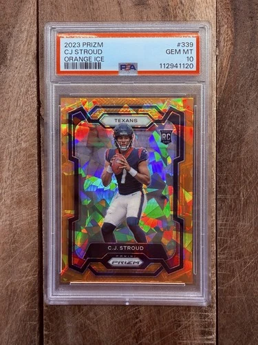 2023 Panini Prizm Rookie C.J. Stroud Houston Texans Orange Ice #339 PSA 10