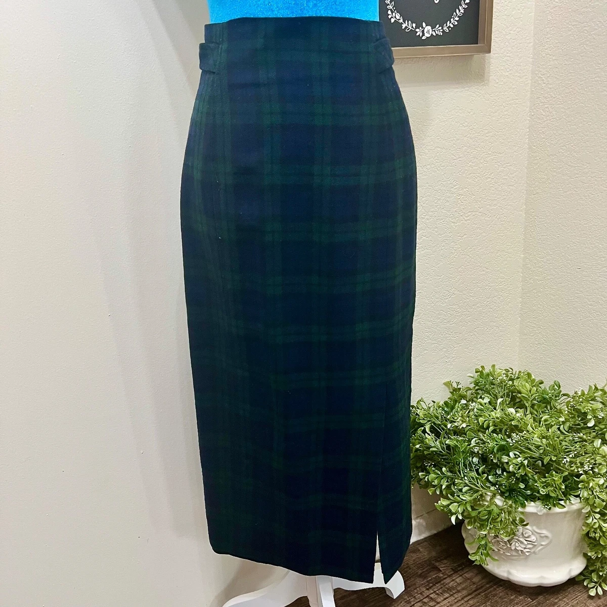 Plaid maxi top pencil skirt