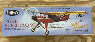 GUILLOW'S PIPER SUPER CUB 95 BALSA FLYING MODEL KIT (NOS) Sealed NEW