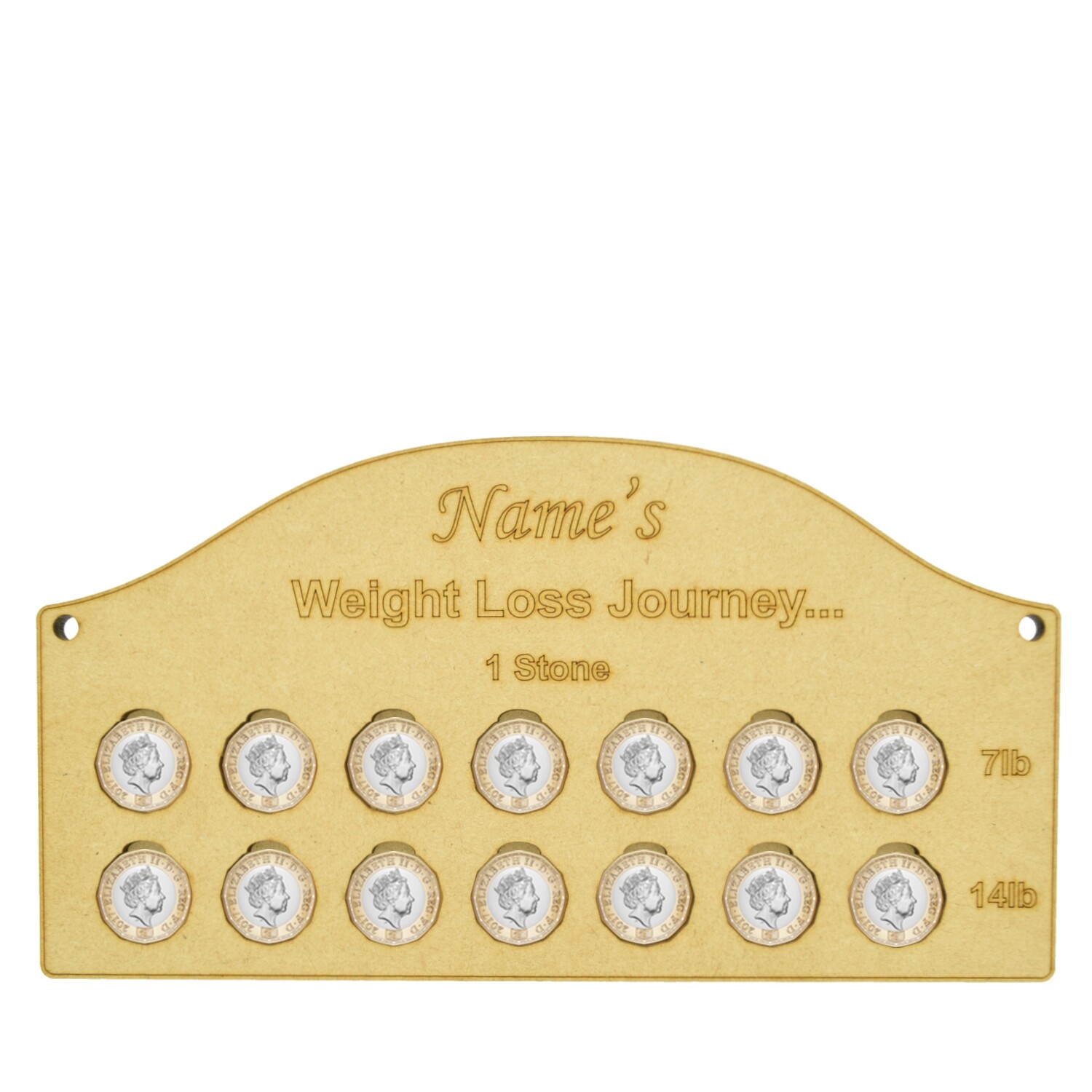 Personalised Engraved Weight Loss Journey Board £ for lb SLIMMING WORLD