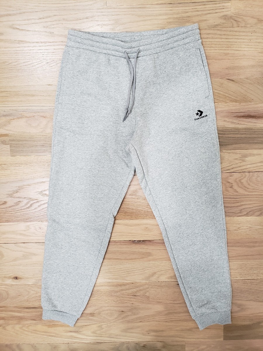 Grey Jogger Pants And Converse Converse Men's Embroidered Drawcord Jogger  10019925-A02 Grey Size