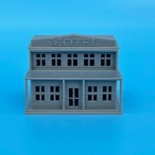 Western MOTEL Small Town Building HOLLOW ~ Z Scale 1:220 Trackside - BUILT UP! 