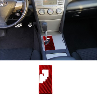 Red Carbon Fiber 6-Speed Automatic Gear Shift Cover Trim For Toyota Camry 07-11