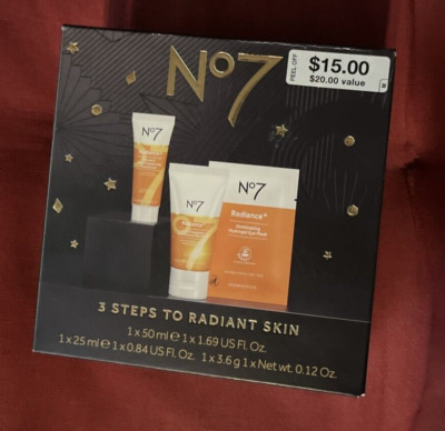 No7 - 3 Steps To Radiant Skin Gift Set - NEW