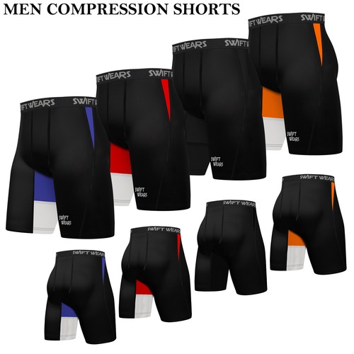 Mens Compression Shorts Base Layer Briefs Pant Thermal Running Gym Fitness Yoga - Picture 1 of 23