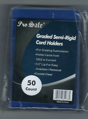 100 PRO SAFE Semi Rigid Card Holder PSA BGS Grading Submissions 