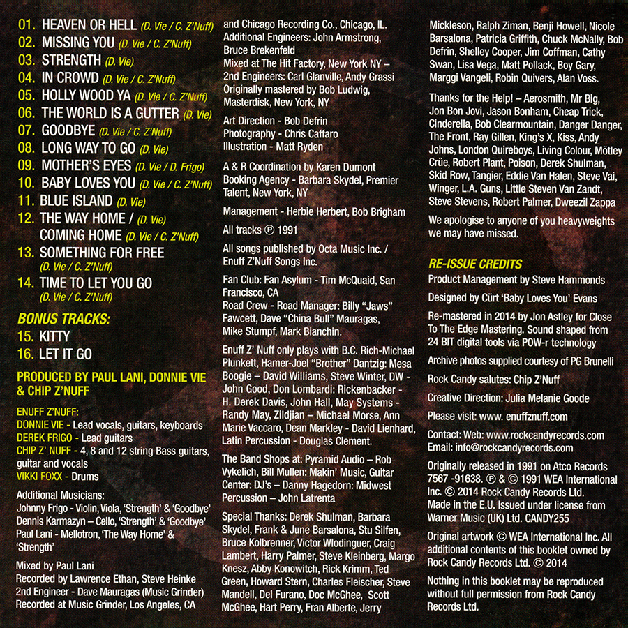 Buy Enuff Z'Nuff ~ Strength (1991) CD 2014 Rock Candy Records UK