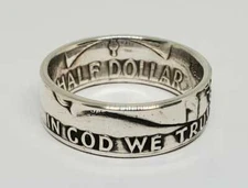 IN GOD WE TRUST BEN FRANKLIN Half Dollar SILVER coin ring sizes  7-14