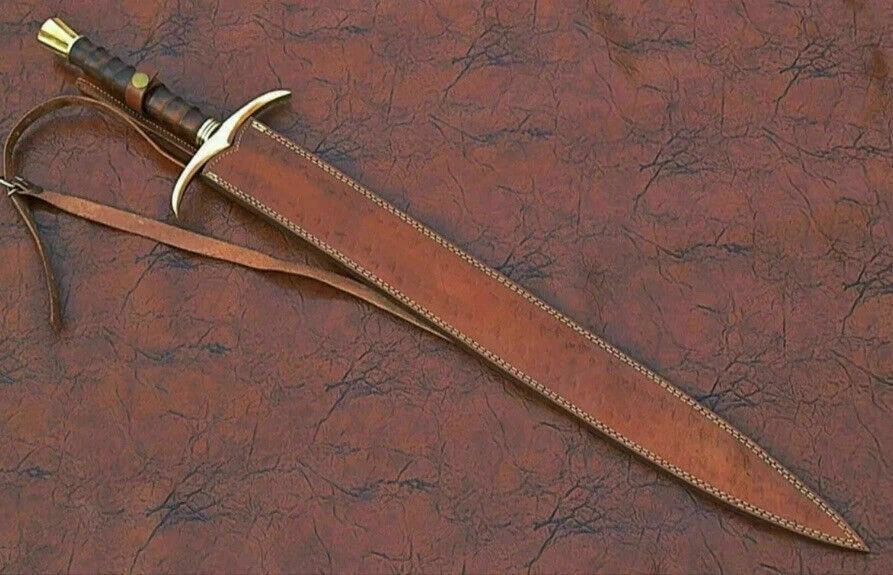 Viking Ranger Sword' Battle Ready, DAMASCUS STEEL Full Tang Brass Guard 31Inches - Image 4 of 4