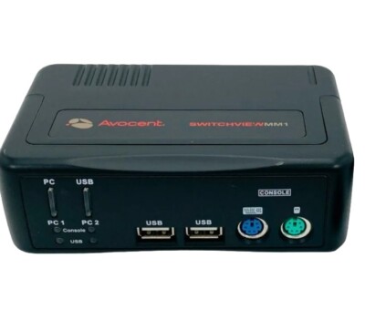 Avocent Switchview MM1 2 Port PS/2 USB KVM Switch 2SVPUA10 No Adapter