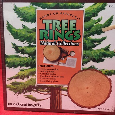 Educational Insights Hands on Nature Kit Tree Rings Real Tree Slice Kids Learn