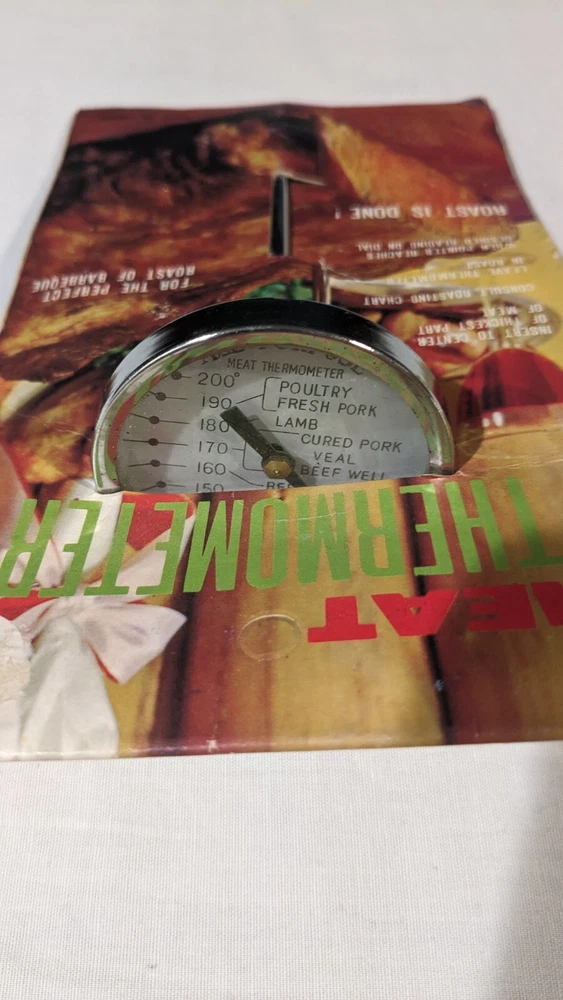 Vintage Meat Thermometer for Roast or Barbeque New In Packaging Beautiful