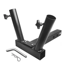 Hitch Mount Dual Flagpole Holder Universal for Standard 2 inch Receiver