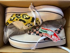 Vans Comfycush Era Mixed Media Womens Size 6 Checkerboard Leopard White