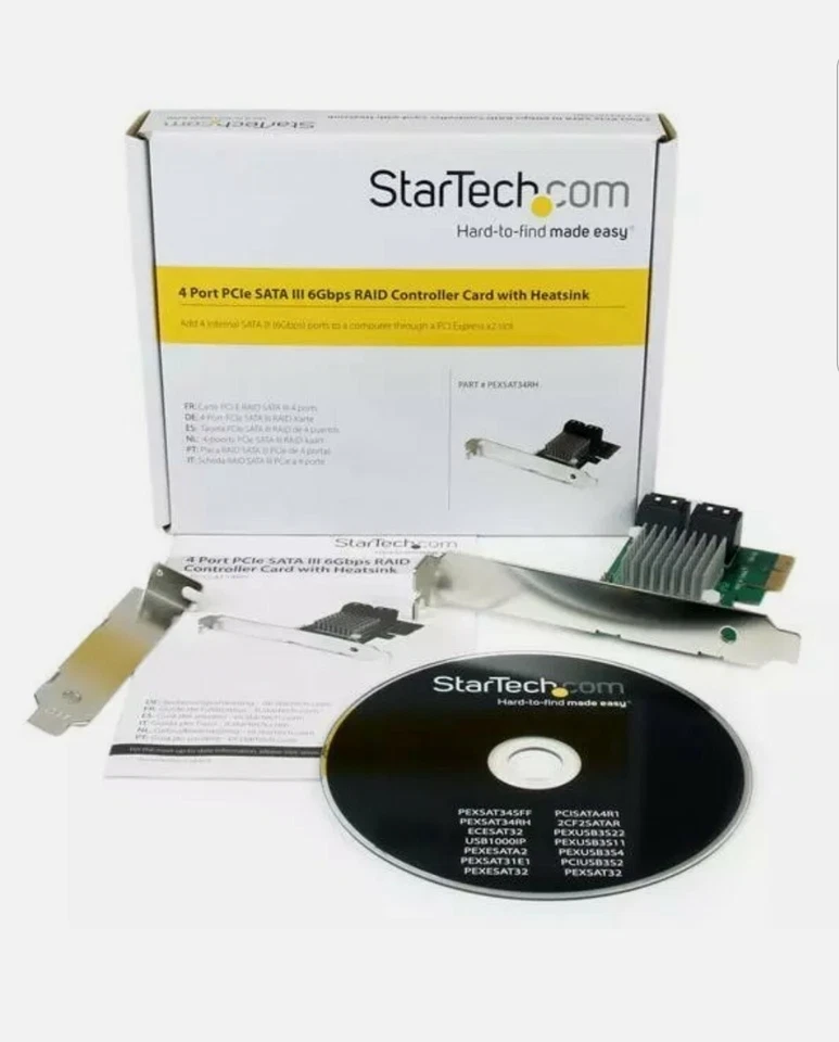 StarTech PEXSAT34RH 4 Port PCI Express 2.0 SATA III 6Gbps RAID Controller Card - Image 2 of 4