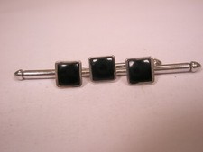 1/4" Square Black Vintage SWANK Formal Shirt Studs tuxedo prom groom set b327