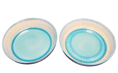 Baum Shibori Aqua Serving Bowls Pair