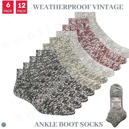Weatherproof Vintage Ankle Boot Socks 6 or 12 Pairs Women's Soft