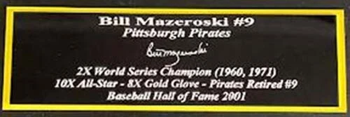 Bill Mazeroski Autograph Nameplate Pittsburgh Pirates Autograph Jersey Baseball