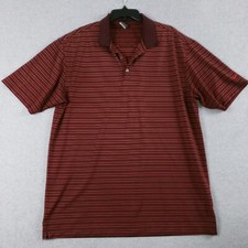 Nike Polo Shirt Men's Size XL Red Striped Dri Fit UV Short Sleeve Extra Large