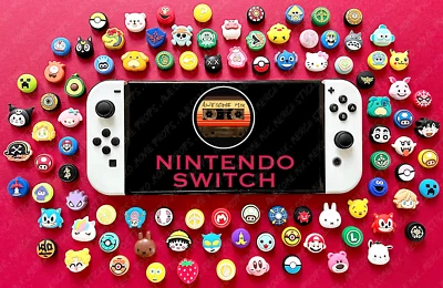 Nintendo Switch Thumb Grips (PAIR), Gaming, Mario, Zelda, Anime, Cartoons, Games
