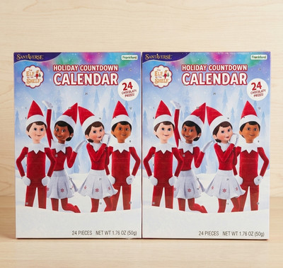 2-Pack Elf On The Shelf Holiday Christmas Chocolate 24 Days Countdown Calendar