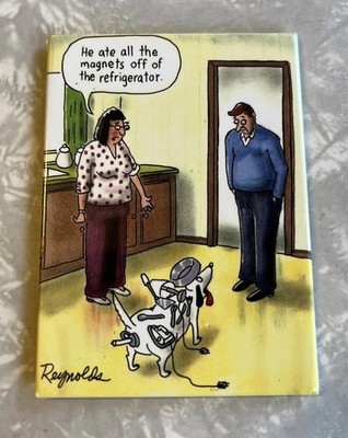 Dan Reynolds Dog Refrigerator Magnet Funny Comical By EMPEMERA