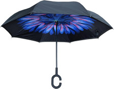 Inverted Umbrella: Windproof, UV Protection, Drip-Free, C-Shape Handle for Hand-