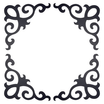 4 Pcs Seif-Adhesive Wall Sticker Mirror Decals for Home, Black (10x10cm)