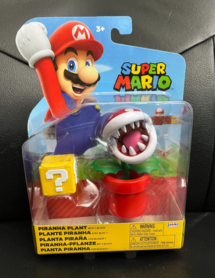 Nintendo Super Mario 4'' Piranha Plant with Question Block Action Figure NEW!