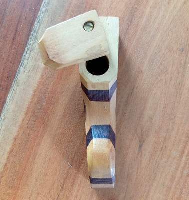 Vintage handgefertigte kleine Rauchen Tabak Drehpfeife aus Holz 10 cm Neu Nos