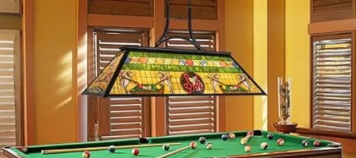 Tiffany Vintage Pool Table 4-Light Rustic Billiards Light Fixtures Chandelier