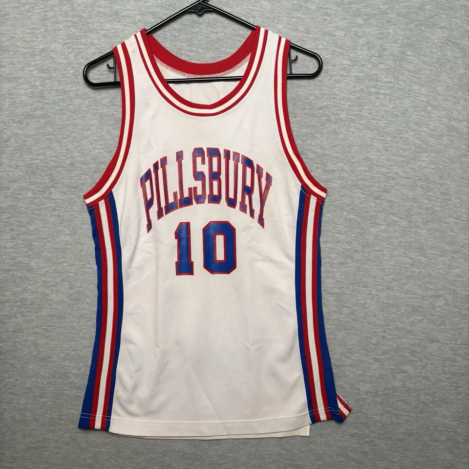 Camiseta deportiva de baloncesto mediana vintage de los 80 Champion Pillsbury para hombre RARA Foto 2 de 4