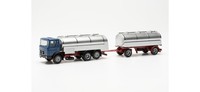 Herpa 317238 - 1:87 Man F8 Milchtank-HäNgerzug (Basic) - Neu