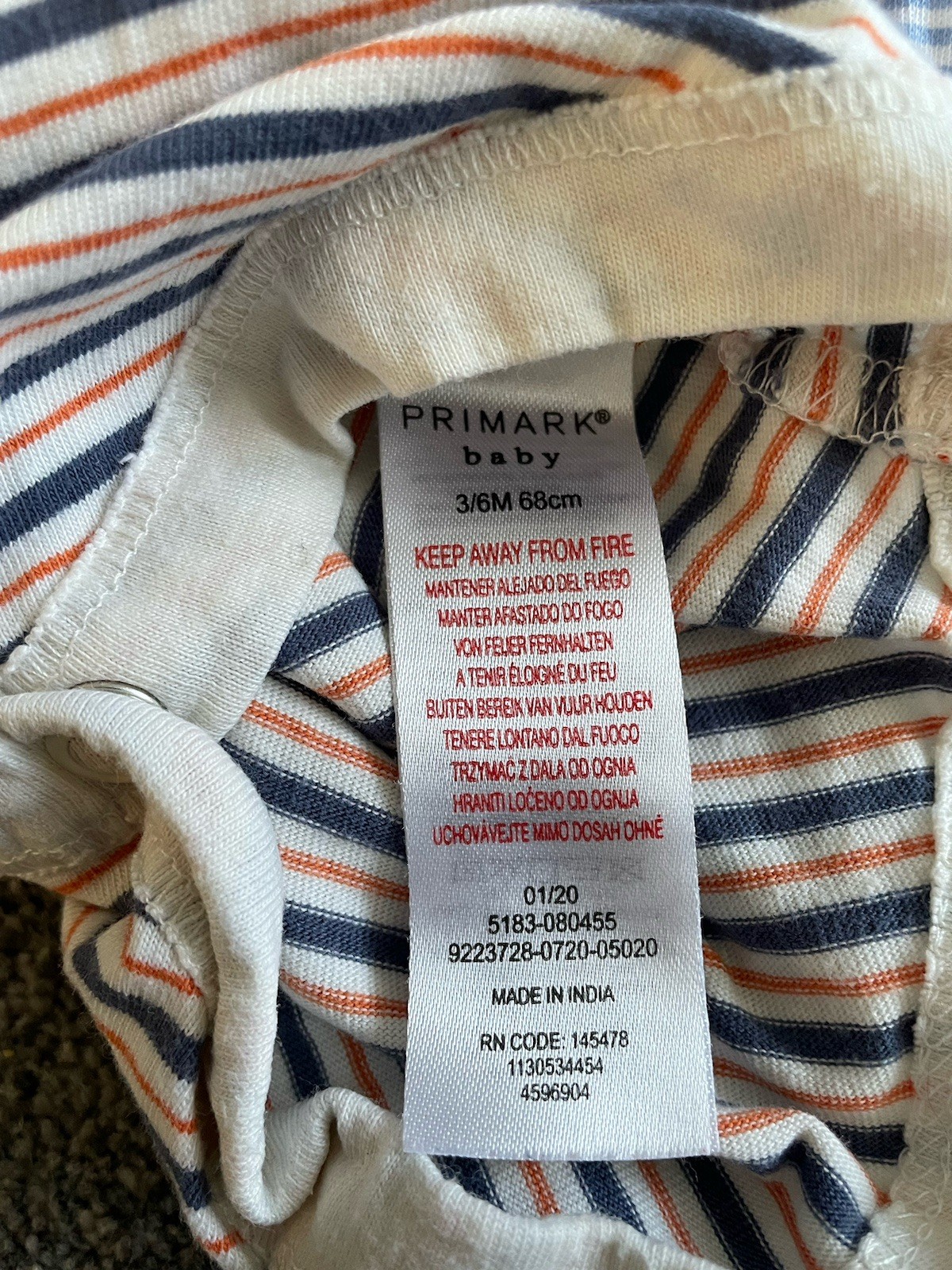 George Nutmeg Primark Striped Blue 3 X Vest Bundle Age 3-6 Months image 4