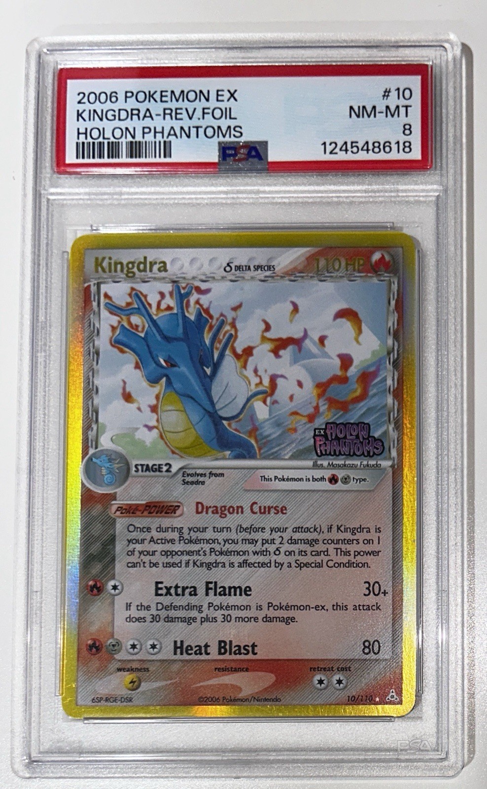 Kingdra (Delta Species) 10/110 Holon Phantoms Reverse-Holo Psa 8